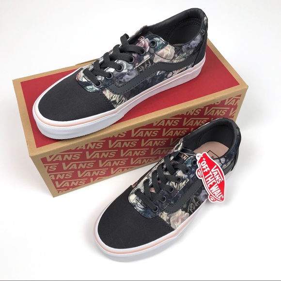 vans satin floral shoes